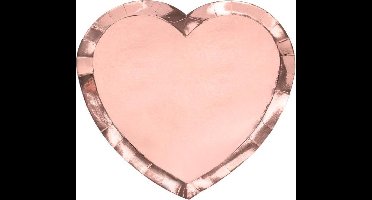 Borden Rose Gold hartvorm 21 cm (6 stuks)