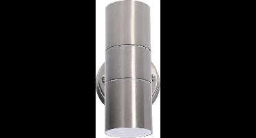 Aluminium up down wandlamp voor buiten met Zigbee GU10 spot - Rond