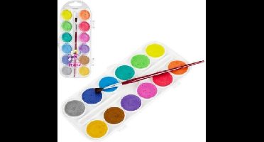 Waterverfset Parelmoer – 12 kleurtjes met penseel