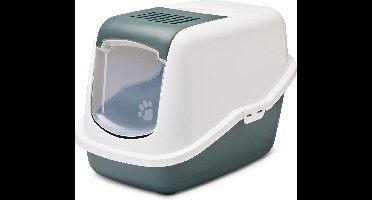 Savic Kattentoilet Nestor Nordic 56x39x38.5 cm - Kattenbak - Groen&Wit