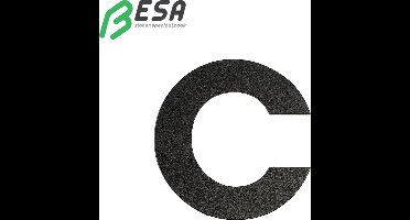 Huisnummer Fuji 65mm ZWART letter = c inclusief dubbelzijdige tape