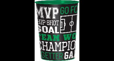 Amscan Feestbeker Voetbal Zwart/groen 473 Ml