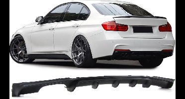 Passend Voor Bmw 3 serie F30 M Pakket Achterbumper Diffuser Mat Zwart Dubbele Uitlaat Uitsparing M Performance Look 318 320 330 335 340 M3