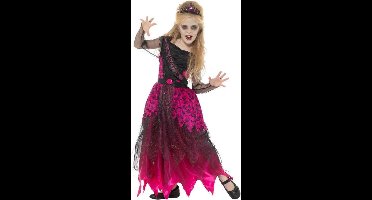 Smiffy's - Zombie Kostuum - Griezelige Prom Queen - Meisje - Roze, Zwart - Large - Halloween - Verkleedkleding