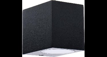 Zwarte wandlamp voor buiten met Zigbee GU10 spot - Recht