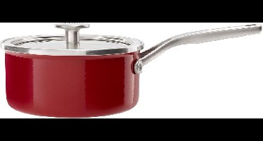 KitchenAid Steel Core Enamel steelpan 18cm 2,0L - Keizerrood - inductie - PFAS-vrij