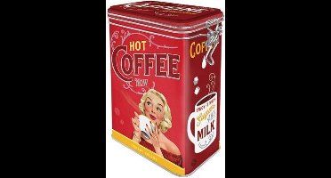 Koffieblik - Hot Coffee Now 11 x 8 x 18 cm