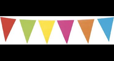 Vlaggen slinger met grote vlaggen (30-45 cm) gemengde kleuren