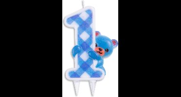 Wefiesta Eerste Verjaardagstaart Kaars Jongen 9,7 Cm Wax Blauw