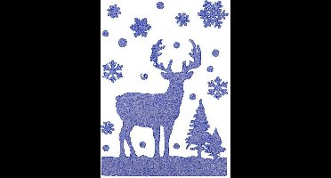 Peha Raamsticker Rendier Glitter 29,5 X 40 Cm Zilver