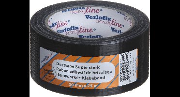 Verlofix Duct Tape Zwart – Extra Sterk – 50mm x 25m – Waterbestendig