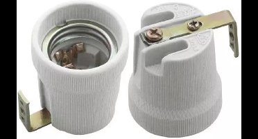 E27 Fitting met Bevestiging Zijkant Keramiek