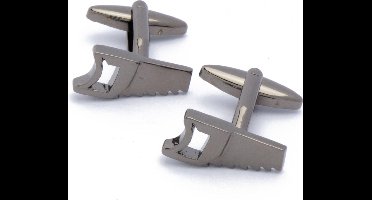 Manchetknopen - Houtzaag Donker Metaal