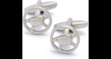 Manchetknopen - Modern Autostuur Zilverkleurig