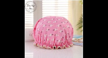 New Age Devi - Dikke 1Stuks Douche muts - Shower Cap - Flamingo Pink - Roze - Waterdicht - BadMuts - Dubbele Laag - Douchemuts Haar Cover Bedekking - Vrouwen Benodigdheden DoucheCap Badkamer Accessoires