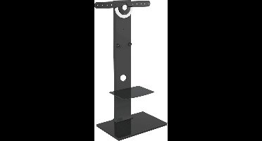 TV standaard - tv statief voet - hout met glas - hoogte verstelbaar tot 125 cm