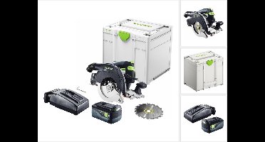 Festool HKC 55 EB-Basic accu-cirkelzaag 18 V 160 mm borstelloos + 1x accu 5,0 Ah + oplader + Systainer