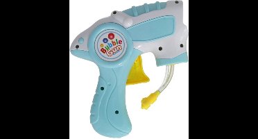 Bellenblaas speelgoed pistool - met vullingen - lichtblauw - 15 cm - plastic - bellen blazen - buiten/fun/verjaardag