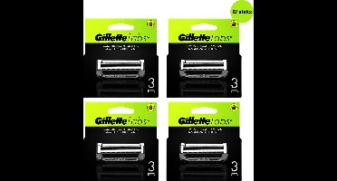 Gillette Labs Navulmesjes - Exfoliating Bar en Verwarmd Scheermes (4 x 3) - 12 Scheermesjes - Voordeelverpakking