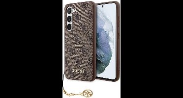Guess Charm geschikt voor Samsung Galaxy S24 hoesje - Bruin