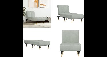 vidaXL - Chaise - longue - fluweel - lichtgrijs