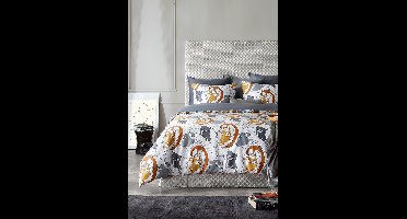 De Witte Lietaer Dekbedovertrek Katoen Satijn Anastasia - Lits Jumeaux - 240 x 220 cm - Grijs