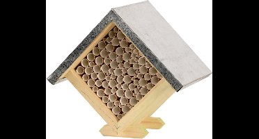 Houten bijenhuis/bijenhotel 18 cm - Hotel/huisje voor insecten - Wespenhuis/wespenhotel