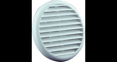 Nedco schoepenrooster 125mm - rond - inclusief gaas en klemmen - kunststof - wit