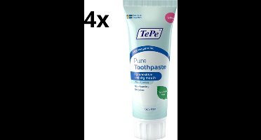 TePe Pure Tandpasta Mild Peppermint - 4 x 75 ml - Voordeelverpakking