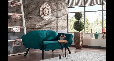 Asir - Bankbed - 2-Zitplaatsen - Benzine Blauw - Slaapbank