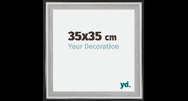 Your Decoration - Fotolijst 35x35 cm - Hout - Zwart Zilver Gepolijst - Birmingham