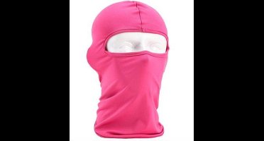 *** Bivakmuts - Bivak muts - Muts - Gezichtsmuts - Roze bivakmuts - One Size - Elastisch - Motor-3 gaats-Face Mask - Balaclava - Universeel - Skimasker - Snowboardmasker - van Heble® ***