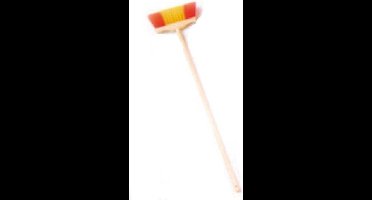 Klein Toys Pure Fresh kinderbezem - incl. houten handvat - 18x5x70 cm - rood geel