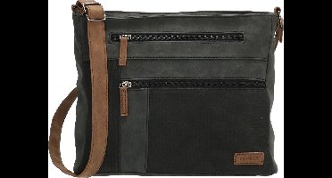 Beagles Brunete Crossbody Schoudertas met Handige Ritvakken - Dames Tas - Zwart