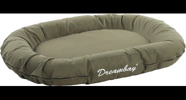 Flamingo Hondenkussen Dreambay® Ovaal olijfgroen - 80 x 60 x 14cm - Wasbaar - Afneembare hoes met rits - Waterafstotend - Ideaal voor Beagle, Franse Bulldog, Cocker Spaniel, Shih Tzu & Jack Russell Terriër enz..