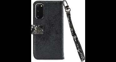 Mobilize - Samsung Galaxy S20 Hoesje - Uitneembare Gelly Wallet Case Slangen Zwart