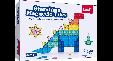 Kebo Magnetische Tegels Speelgoed - Constructie speelgoed - 58-delige set - KBZS58