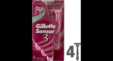 Gillette Sensor3 - 4 Stuks - Wegwerpscheermesjes