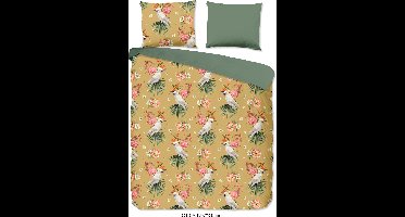 Pure dekbedovertrek papegaaien - 2 persoons 200x200/220 cm - Oker - Microvezel