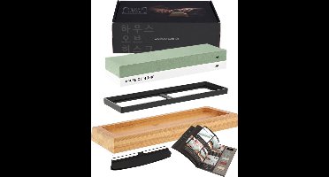 House of Husk Dubbelzijdige Messenslijper met Instructies - Slijpsteen voor Messen - Wetsteen Slijpsteen set 3000 8000 - Edelkorund