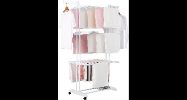 Herzberg Home & Living Herzberg Hg-8034Wht: Moving Clothes Rack - Wit