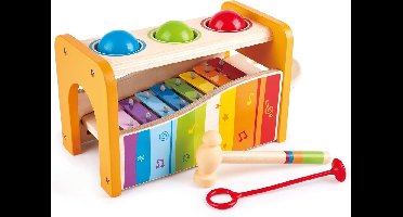 Bekroond duurzaam houten muzikaal beukend speelgoed voor peuters, multifunctioneel en felle kleuren