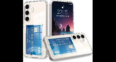 Hoesje Geschikt Voor Samsung Galaxy S24 hoesje met pasjeshouder transparant Shock proof case met Kaarthouder