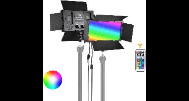 LuminexPro RGB U600- studiolamp - fotografie accessoires - statief 2m - bluetooth afstandsbediening - beter dan ringlamp - softbox studiolamp 3200k tot 5500k - 40 W - Studio lamp
