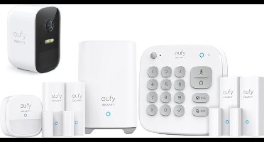 Eufy Security - 8-Piece Alarm Kit - Wit - Beveiligingssysteem - Keypad - Bewegingssensor - 4 Raam-/deursensors - 2C add-on camera
