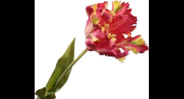 Silk-ka Zijden Bloem-Kunstbloem Tulp Steel Rood-Geel 71 cm