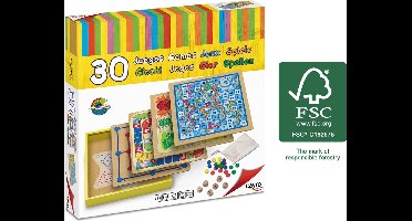 Cayro - Bordspel - 30 Games (31 x 31 x 5.5 cm) Hout - 2-4 Spelers - Geschikt vanaf 5 Jaar