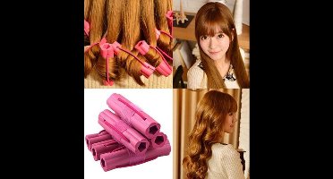 *** Soft Foam Papillot Softsticks 6 delige set Haarkrullerset - Foam Papillotten - Haarsrullerset Haarrollers / Haarkrullers / Krulspelden Set - Foam Papillotten - Krullen - Hair Foam Rollers - Elastiek - van Heble® ***