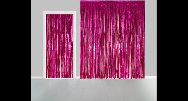 2x Deurgordijn Hard Roze 1 x 2,4 meter Vlamvertragend - Feest Thema Party