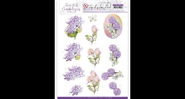 3D Push Out - Jeanine's Art - Heartfelt Condolences - Purple Flowers